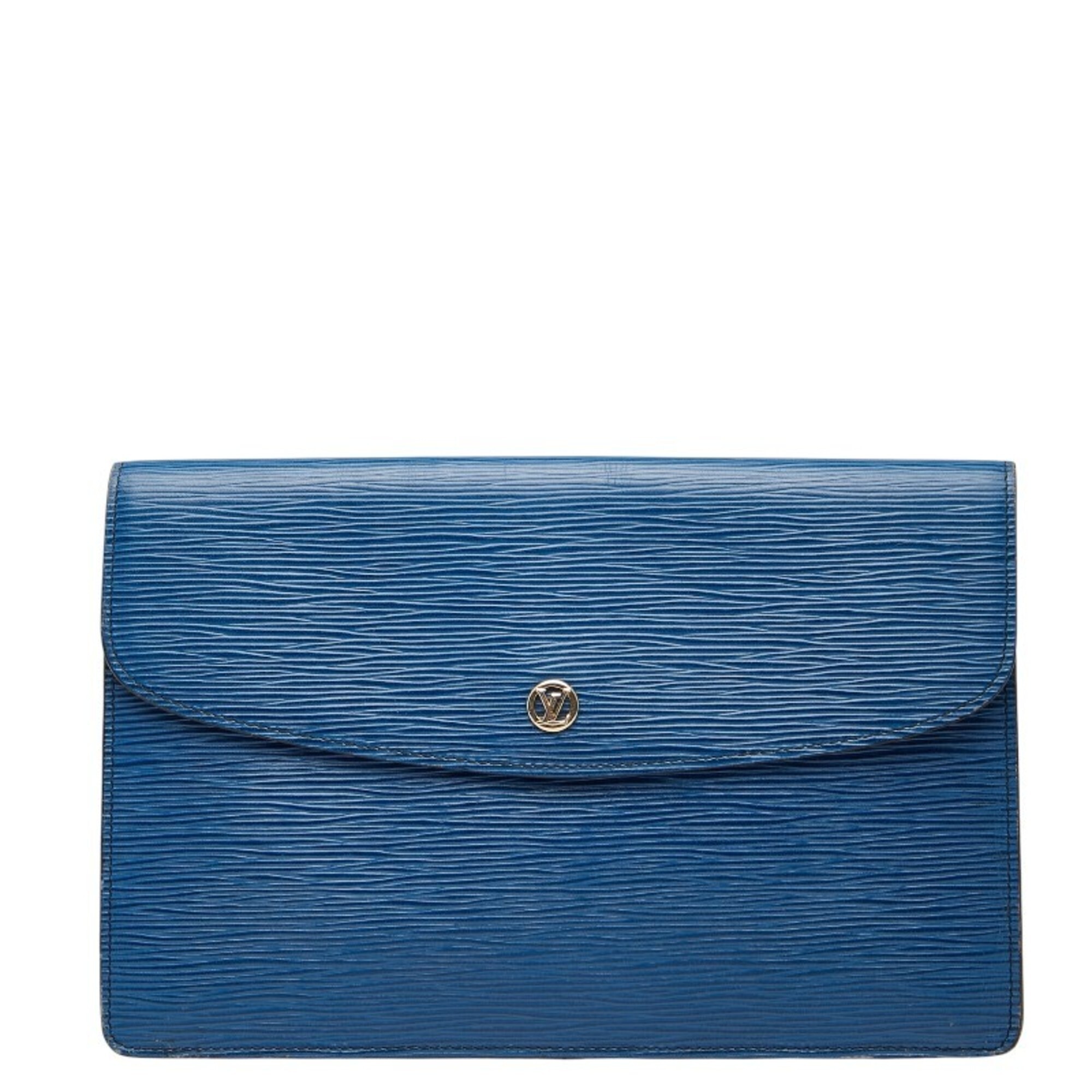 Louis Vuitton Epi Montaigne 27 Second Bag/Clutch Bag M52655 Toledo Blue Leath...